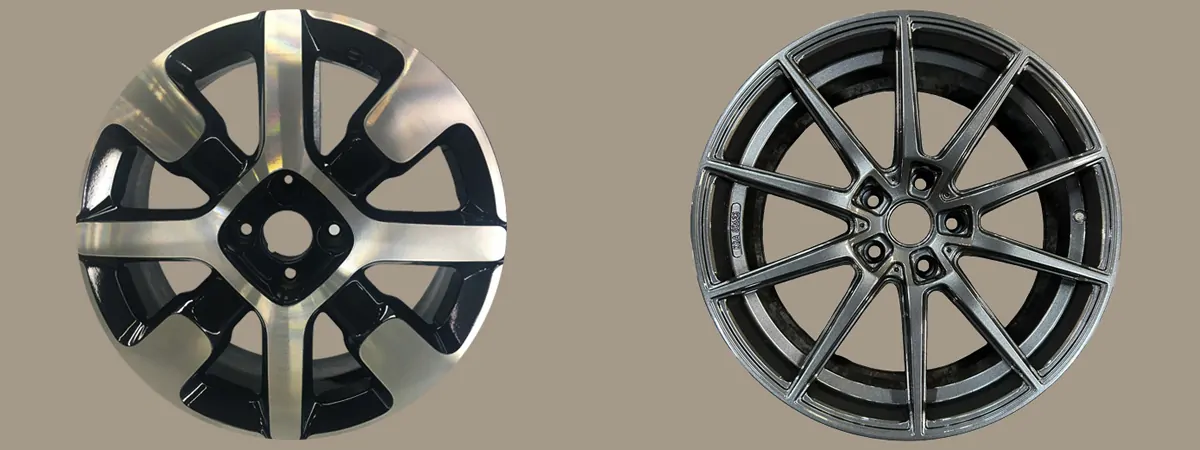 Réparation de frottement de trottoir par rechargement d'aluminium et rectification de jante à Coutras.